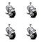 Service Caster 3 Inch Black Polyurethane Swivel 1/2 Inch Threaded Stem Caster Set with Brake SCC SCC-TS20S314-PPUB-BLK-TLB-121315-4 - alternate 1